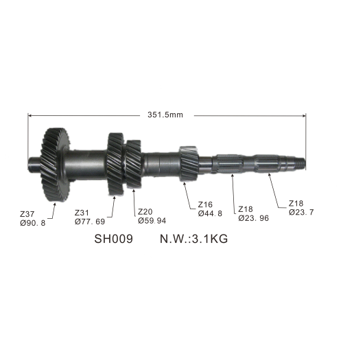 Rabatt-Manuelle Autoteile-Getriebe Hauptwelle OEM 8-94435144-1For Isuzu 4Ja1